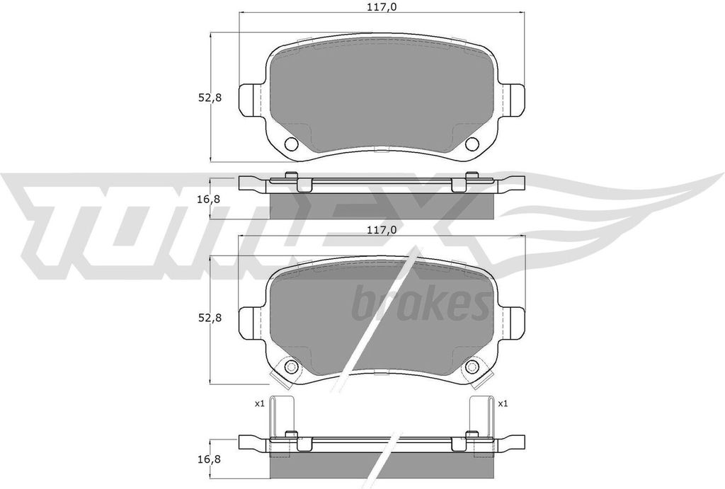 TOMEX brakes Bremsbeläge Satz Hinten Bremsklötze für FIAT Produktbild 