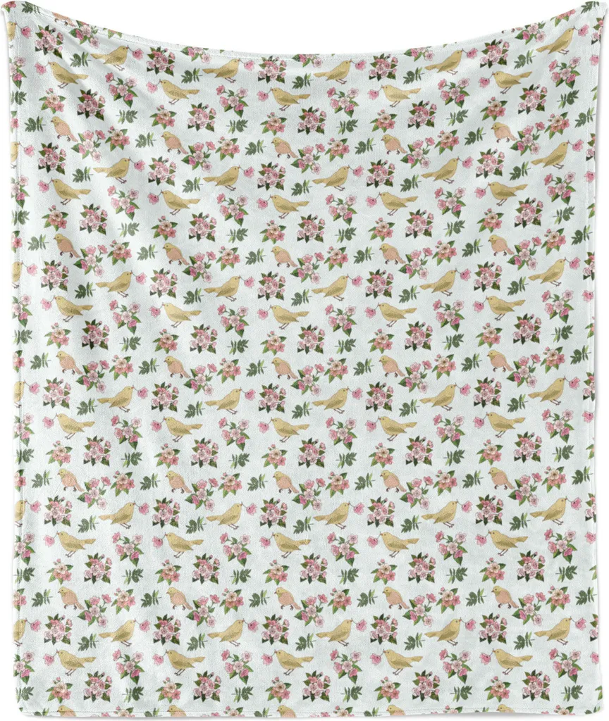 Coperta Floreale ABAKUHAUS Azzurra 175x230 cm - Un Tocco di Natura