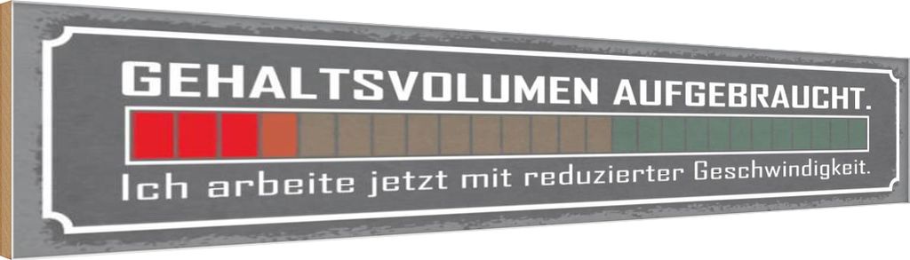 vianmo Holzschild 10x46 cm Gehaltsvolumen auf