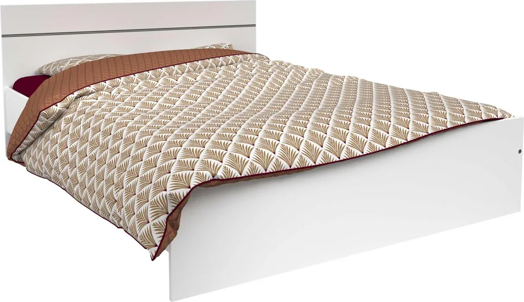 Lit 140x190 cm BOSTON blanc avec structure robuste et design moderne - 8