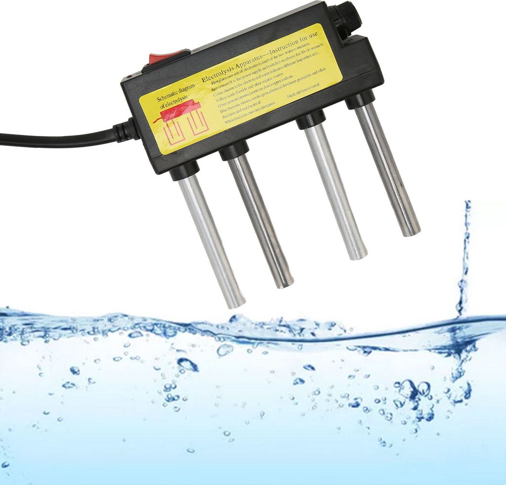 Wasser Elektrolyse, Schneller Wasserqualitätstester Wasserelektrolyse-Tester mit 4 Test-Metallstäben Tragbarer Digitaler Wasserqualitäts-Elektro...