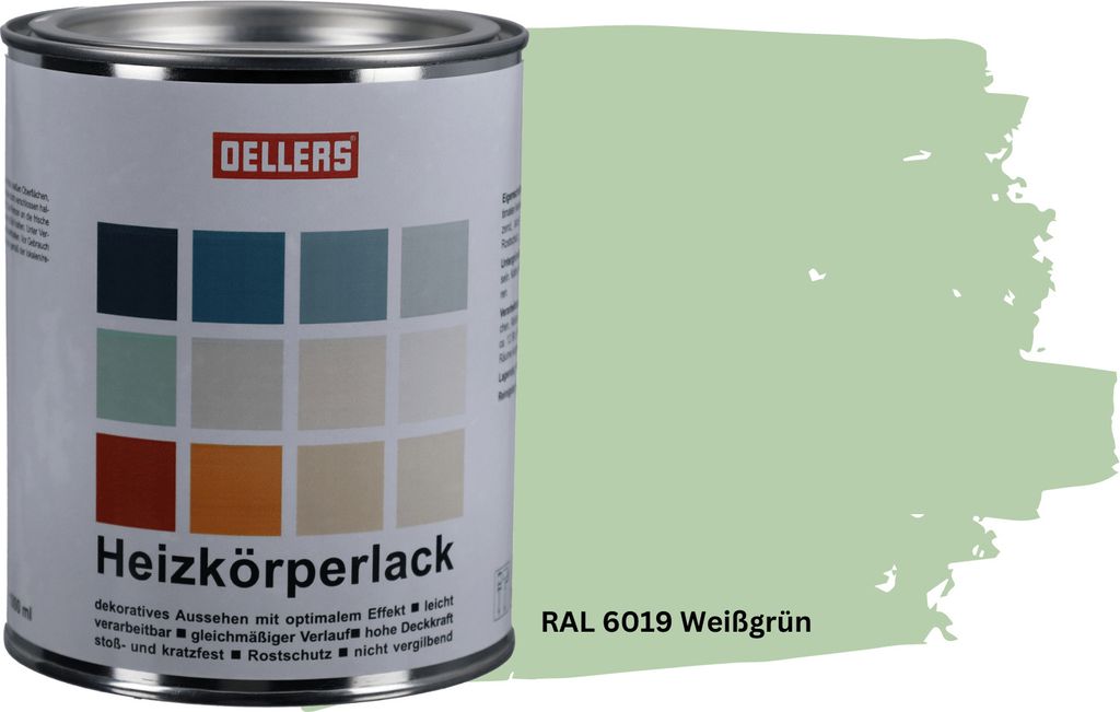 OELLERS Heizkörperlack DIY 1L – RAL 6019 Weißgrün | Produktbild 