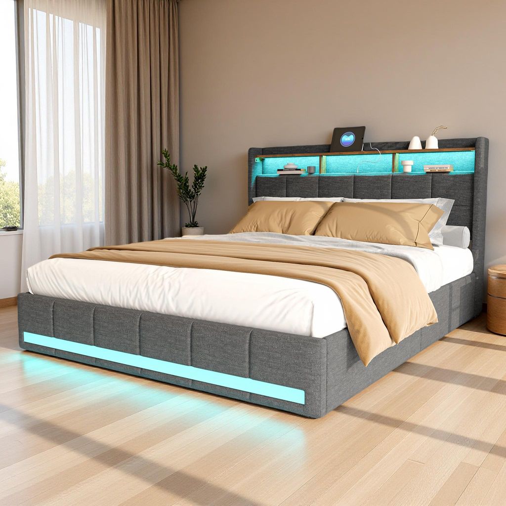 ProximaX Bett 180×200 cm mit Stoffbezug, 4 Schublade, USB- Produktbild 