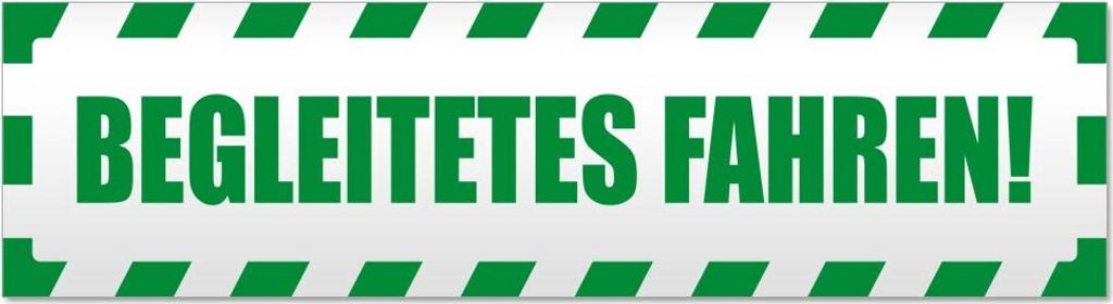 Begleitetes fahren gestreift Magnetschild Schild magnetisch