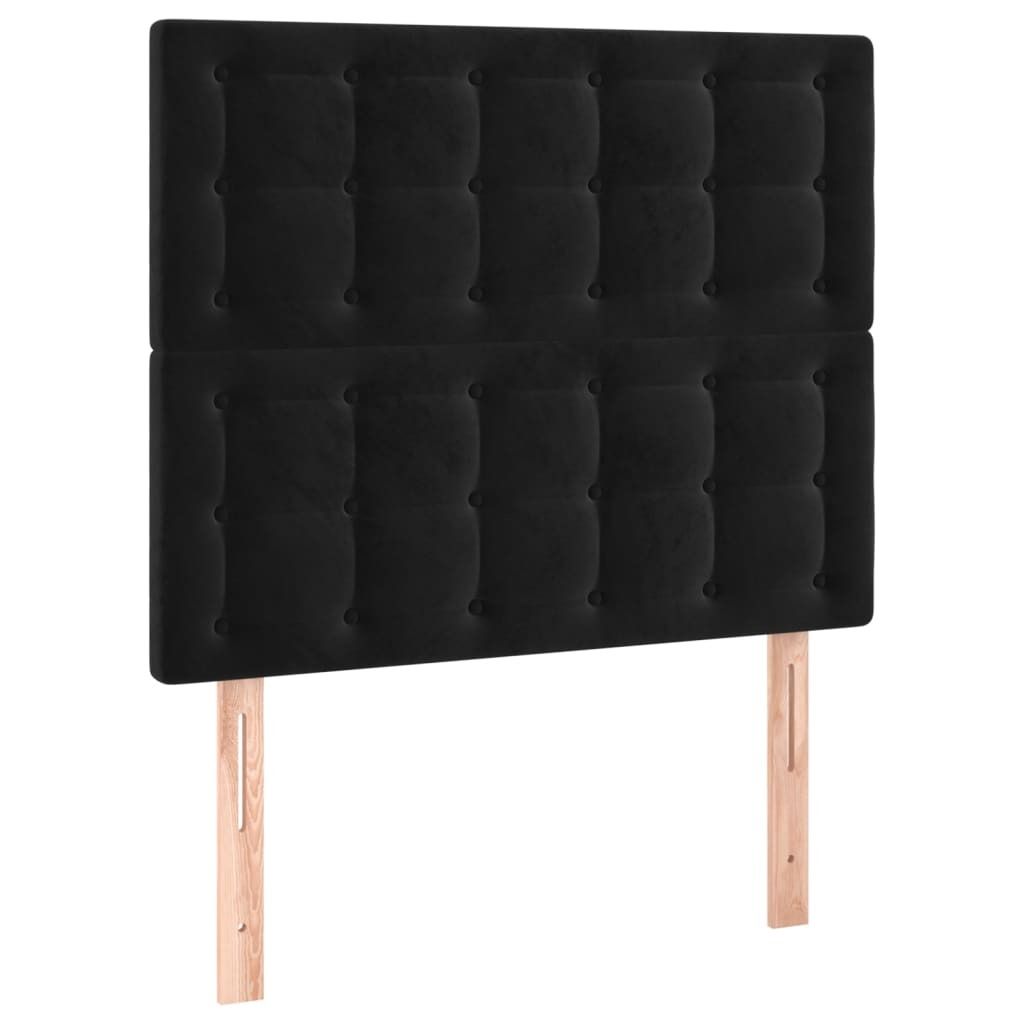 Kopfteil Schwarz 100x5x118/128 cm Samt