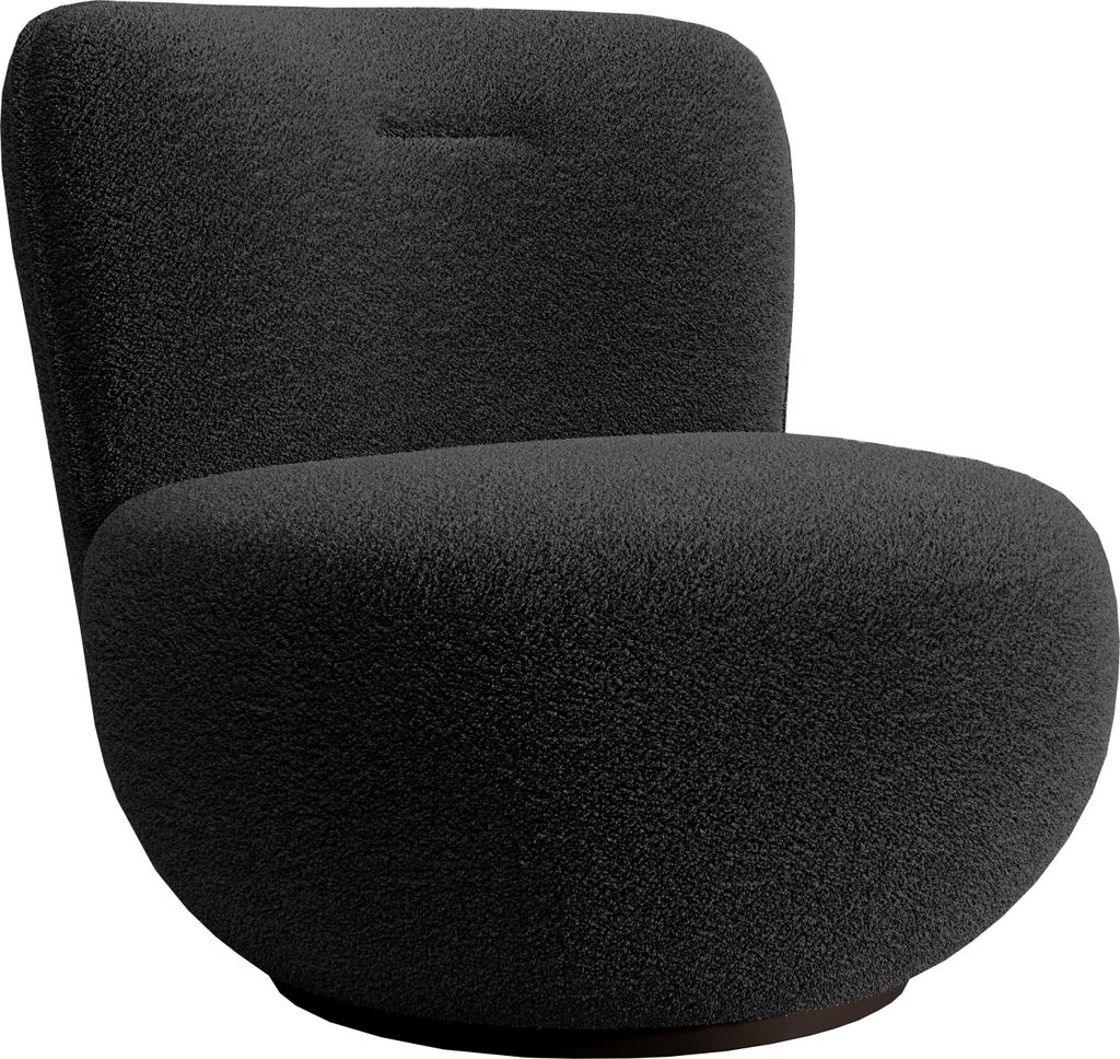 Kleiner Drehsessel für das Wohnzimmer aus schwarzem Stoff