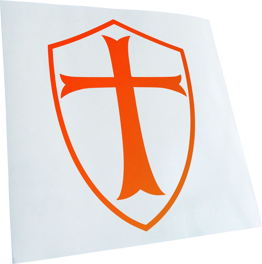 Kiwistar - Autoaufkleber - Kreuzritter Schild Heckscheibe - Aufkleber für Auto Kfz Fahrrad, LKW, Truck Mofa