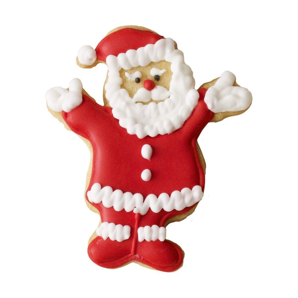 Stampino Per Biscotti A Forma Di Babbo Natale In Rilievo, 9 Cm, Acciaio Inox, Lucido, Lavabile In Lavastoviglie, Per Pasta Di Zucchero E Marzapane