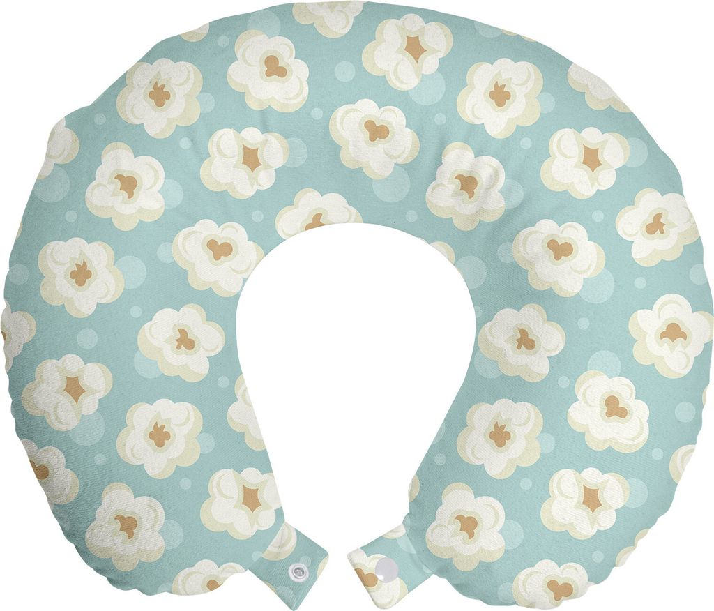 ABAKUHAUS Popcorn Reisekissen Nackenkissen, Movie Night Cinema Snack, Schaumstoff Reiseartikel für Flugzeug und Auto, 30x30 cm, Eischale Tan Blass...