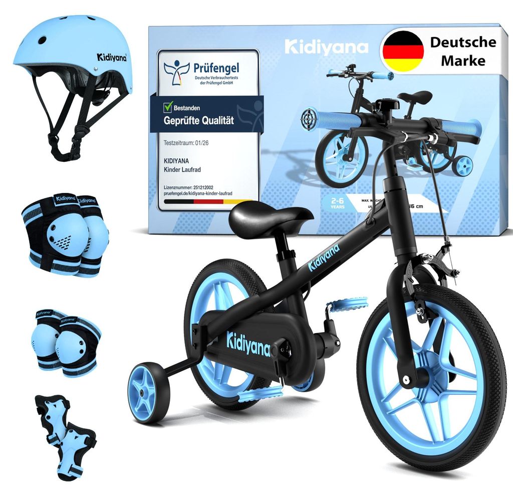 Kidiyana 3in1 Laufrad ab 3 Jahre bis 50kg + Kinderhelm + Obrázok produktu 