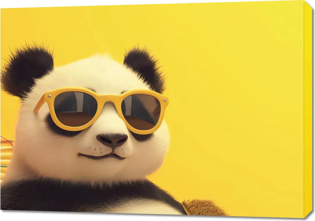 Quadro Panda Relax 100x70 - Arredo Casa Creativo e Divertente