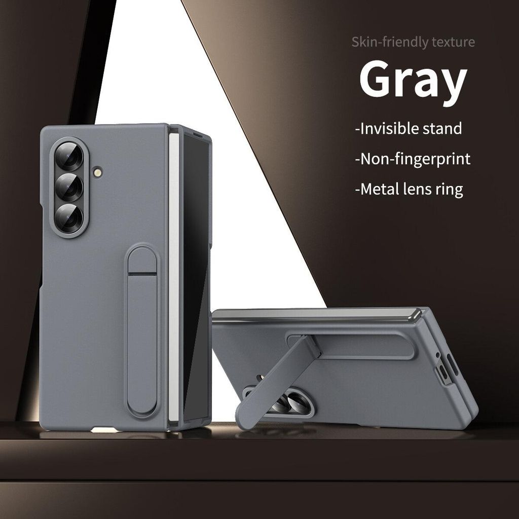 Hülle für Samsung Galaxy Z Fold 7 mit Eingebautem Displayschutz, Ständer, Kameraschutz Handyhülle Grau