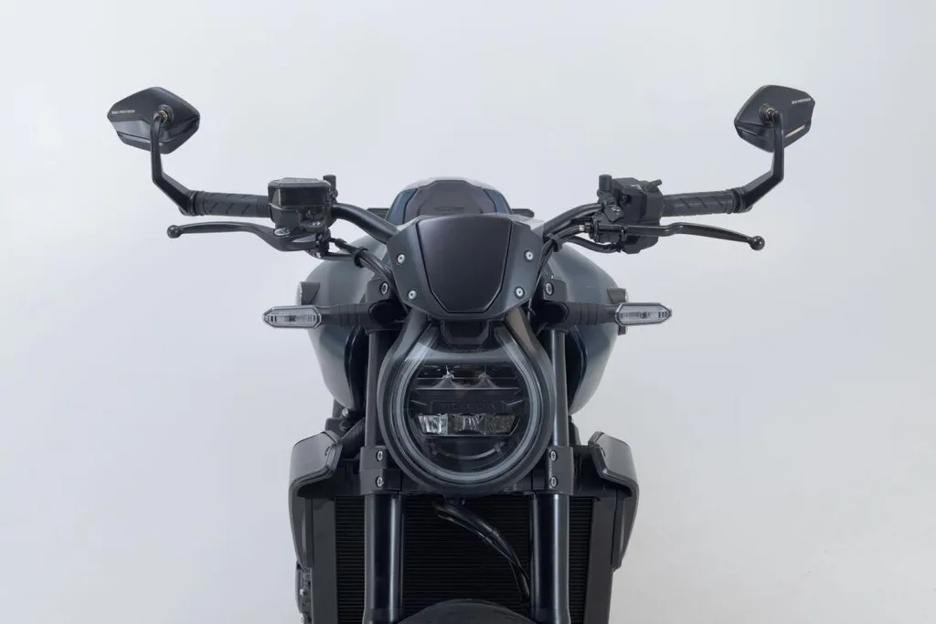 Rétroviseur Embout de Guidon Universel en Aluminium Noir pour Moto Custom