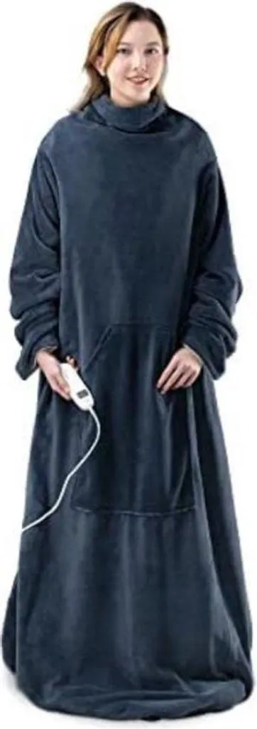 Couverture chauffante électrique bleu foncé contre le froid et frissons