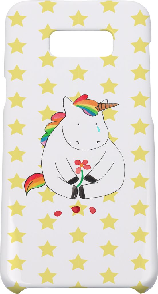 Mr. & Mrs. Panda Samsung Galaxy S8 plus Handyhülle Einhorn Traurig - Weiß - Geschenk, Blume, Liebe, Handycover, Hülle, Unicorn, Handy, Freunde, ...
