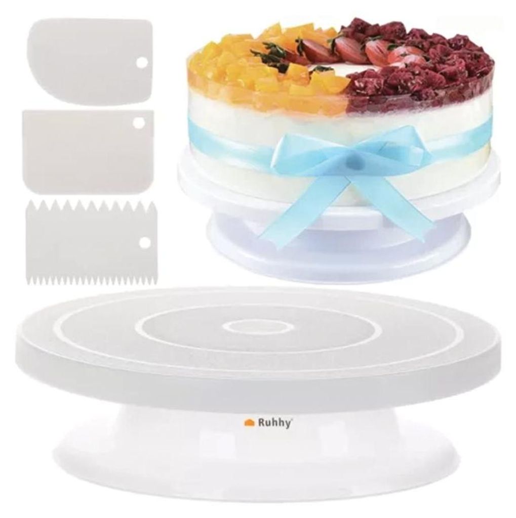 Otočný tanier + 3 špachtle na zdobenie tort Obrázok produktu 