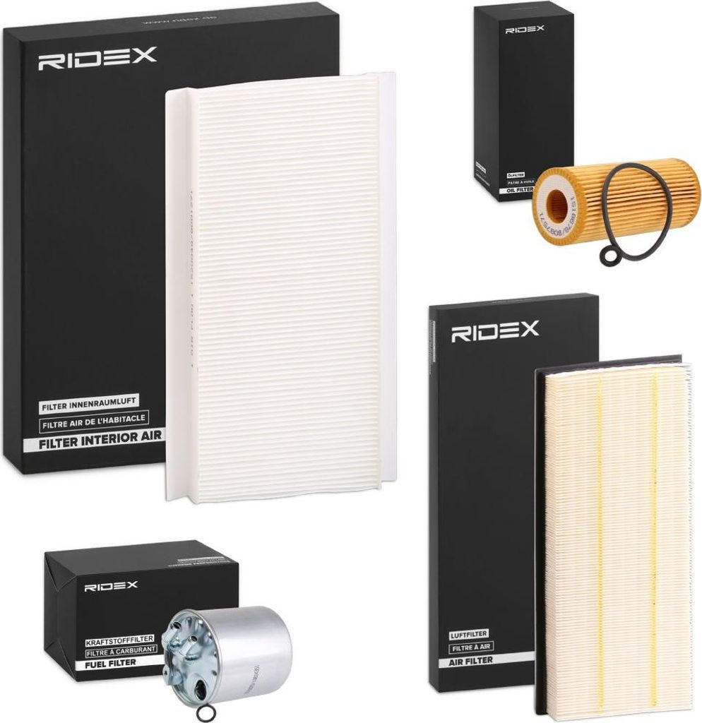 RIDEX Filterset Inspektionspaket Filtersatz passend für MERCEDES-BENZ A-Klasse (W169) B-Klasse (W245)