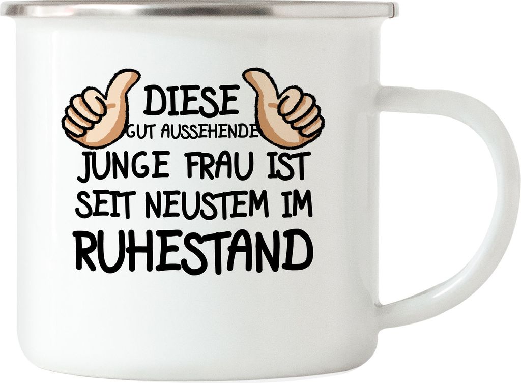 Rentnerin Emaille Tasse Rente Lustig Spruch Ruhestand Rentner Pension
