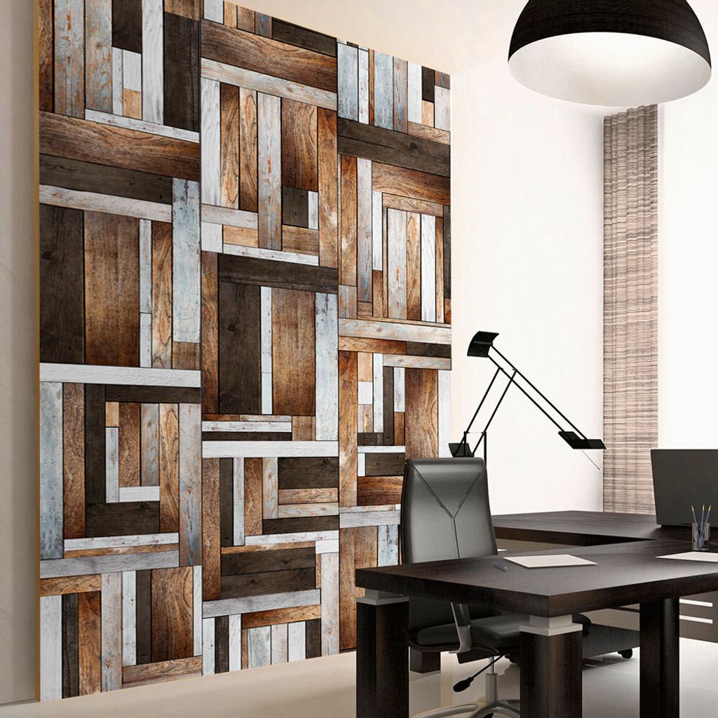 PURO TAPETE selbstklebend 10m Wandtattoo dekorative Möbelfolie Dekorfolie Fotofolie Panel Wandaufkleber Wandposter Wandsticker - Holz Braun weiß ...
