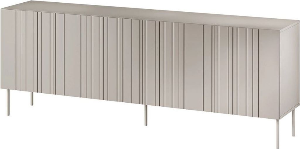 MIRJAN24 Türkommode Isla 200 4D, Kommode mit vier Drehtüren, Wohnzimmer Kollektion (Farbe: Beige)