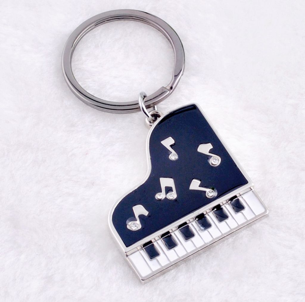 Cartoon Mini Klavier Musiknoten Auto Schlüsselanhänger Tasche Behänge Dekor Schlüsselanhänger Schlüsselanhänger
