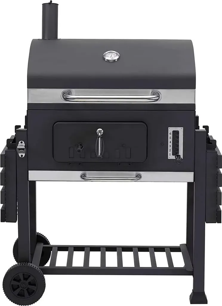Barbecue charbon de bois pour jardin et réception - Double zone de chauffe