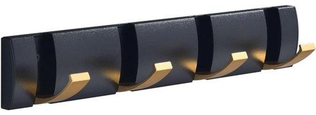 Kleiner Kapstok mit 4 Klappen - Raumsparender - schwarz-gold