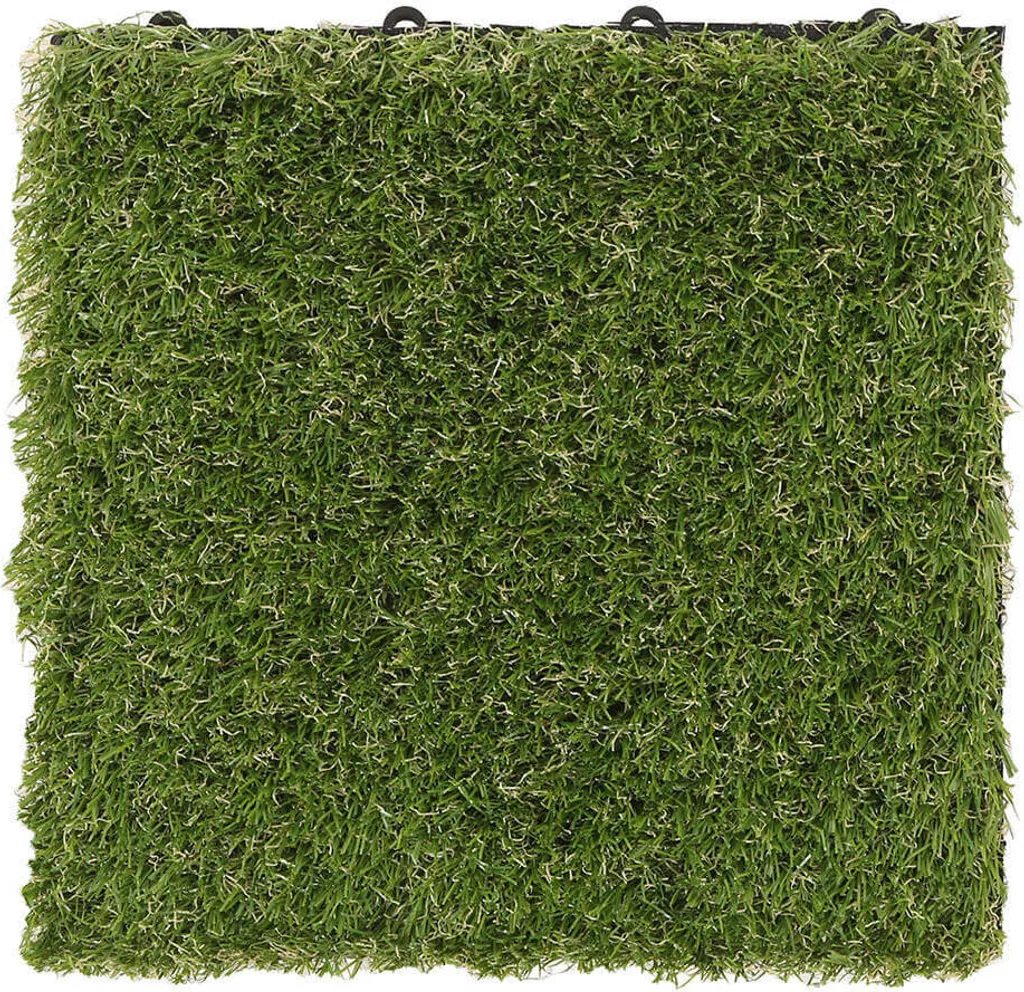Dalle en gazon synthétique JUBIN HOME DELUXE - Lot de 11 dalles 30x30 cm