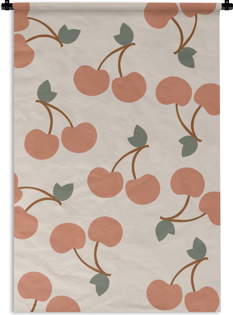 MuchoWow Wandteppich Wandbehang Obst - Pastell - Muster 90x135 cm Tapisserie Dekoration Wandtuch - Baumwolle - Wandskulptur