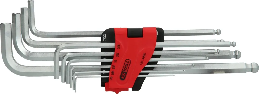 KS TOOLS 151.4920 Set Chiavi Maschio XL Pollici Testa Sfera 10 pz
