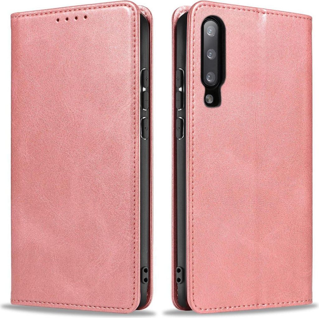 Handyhülle für Samsung Galaxy A70 / A70s Kunstleder Flip Cover Hülle Handytasche Case Kartenfach Farbe: Rosa