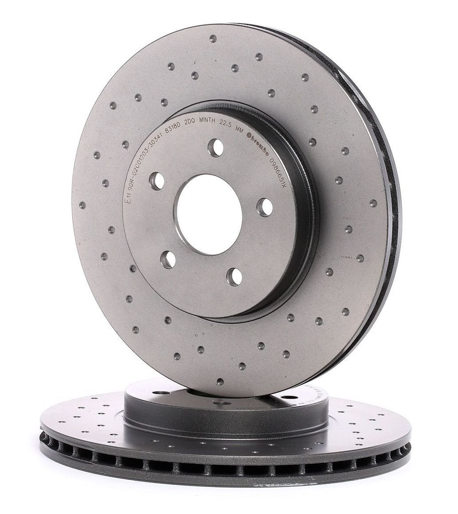 2x BREMBO 09.8665.1X Bremsscheibe Vorderachse Produktbild 