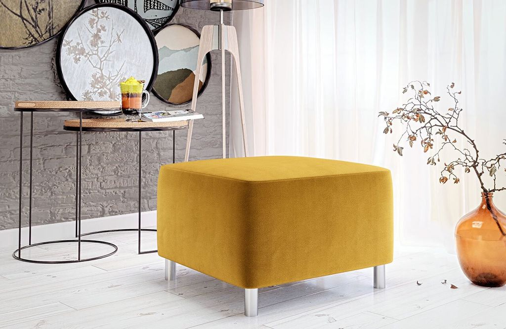 Pouf piccolo ELZA - giallo Immagine del prodotto 