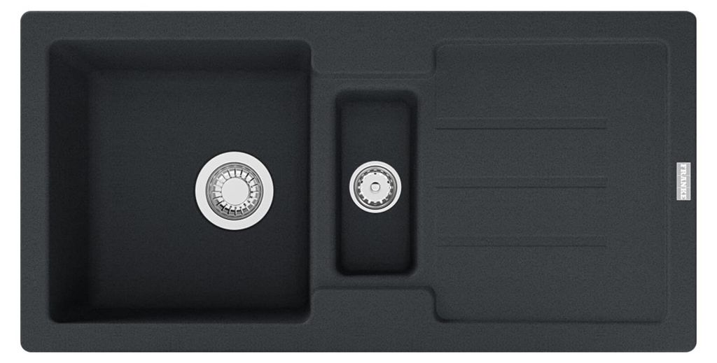 Franke Strata STG 651-86 Einbau-Spüle Fragranit Onyx Siebkorb- Stopfenventil