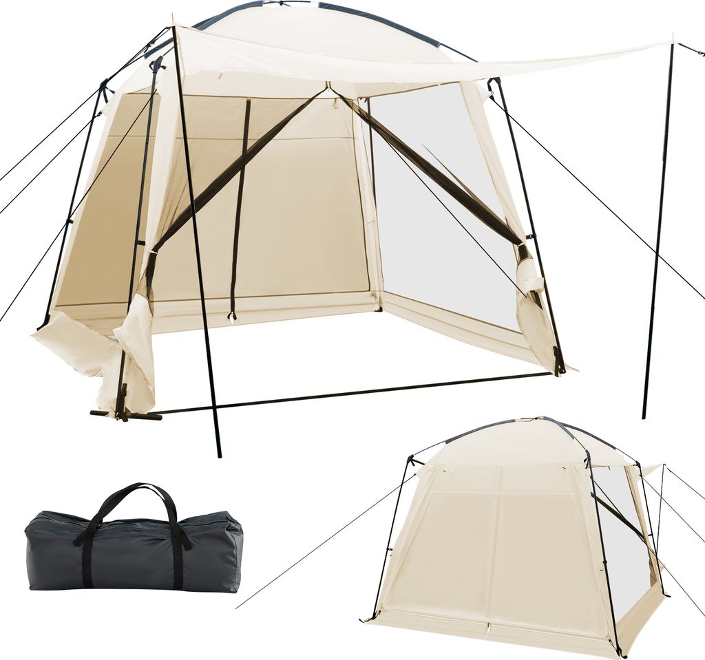 GOPLUS Campingzelt wasserdicht für 6-8 Personen, Tunnelzelt groß mit 2 Türen & 2 Vorzelten, Kuppelzelt Gruppenzelt Familienzelt, tragbar mit Tas...