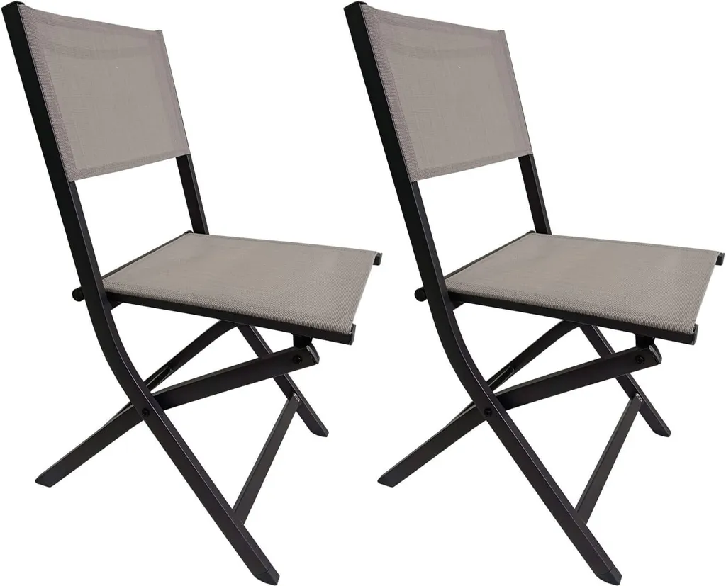 Chaises pliantes Rebecca Mobili Murici en aluminium et polyester gris