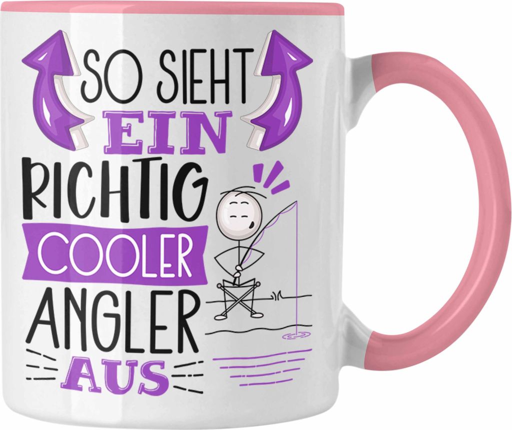 Trendation - So Sieht Ein Richtig Cooler Angler Aus Geschenk Tasse Lustiger Spruch Geschenkidee (Rosa)