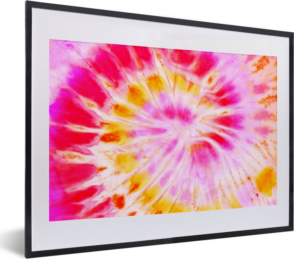 MuchoWow Gerahmtes Poster Sommer - Krawattenfärbung - Farben 40x30 cm - Poster mit Schwarzem Bilderrahmen Wandposter Rahmen Foto Bilder - Bilder...