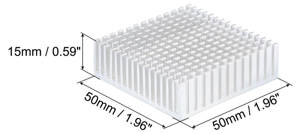 1Stk 50x50x15mm Kš¹hlk?rper Aluminium Kš¹hler Kš¹hlk?rper Kš¹hlung mit Thermal Blau Aufkleber fš¹r Chip CPU Transistor FET IC Verst?rker ...