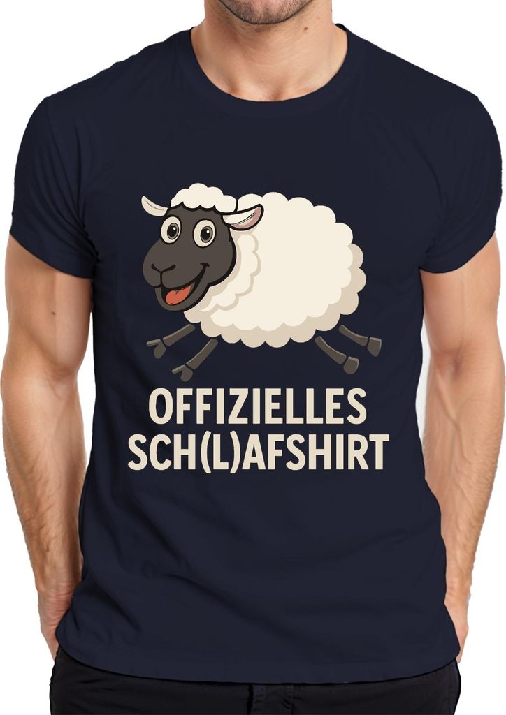Offizielles Sch(l)afshirt Lustig Schaf Humor Geschenk Schlafparty Herren T-Shirt, Navy, XXL