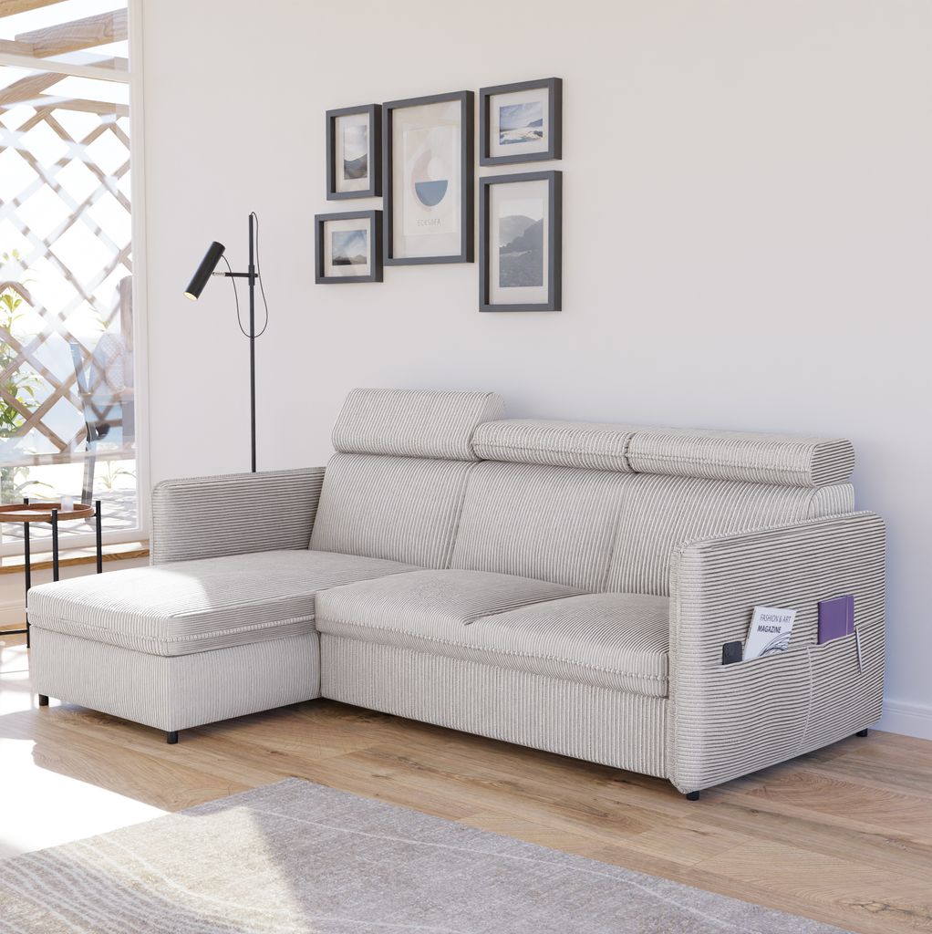 Idohome - Ecksofa BENI mit Schlaffunktion und Bettkasten Produktbild 