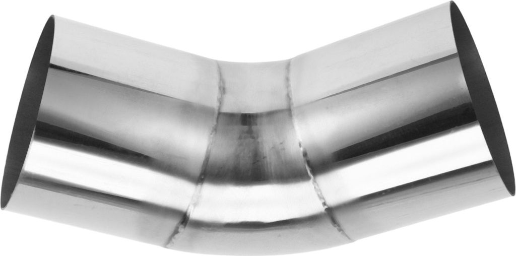 45 Grad Biegerohr Auspuffrohr DIY Custom Auto Modifiziertes Auspuffrohr Rohrleitung Rohr 127mm/5" OD 150mm/5.91" Länge 304 Edelstahl Silberton
