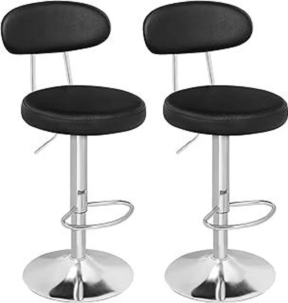 Migliori Sgabelli da Bar HOOBRO in Pelle Nera - Set da 2 Regolabili