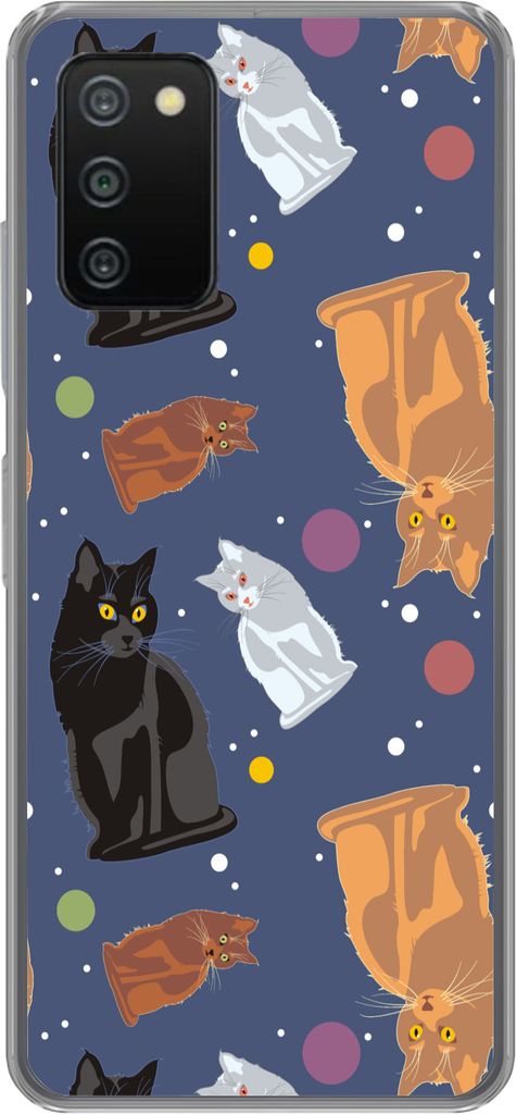 MuchoWow Handyhülle Schutzhülle Hülle für Telefoonhoesje Samsung Galaxy A03s Muster - Katze - Weltraum - Jungen - Mädchen - Kinder - Kinder ...