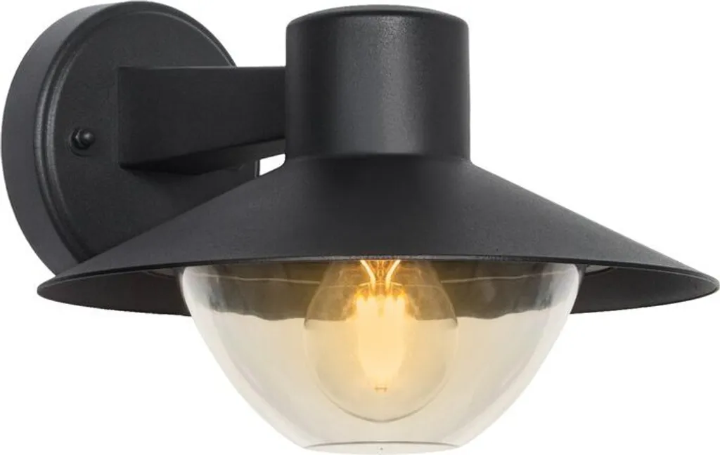 Luminaire Mural Extérieur Noir Cosmos avec Diffuseur en Verre E27 40W