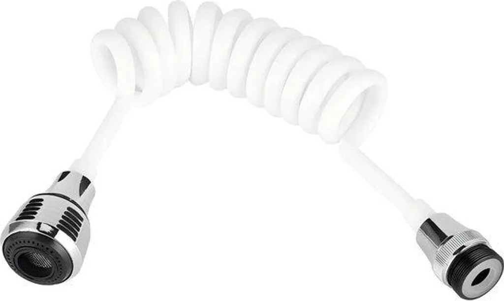 Tuyau de robinet rétractable et flexible blanc pour cuisine et bain