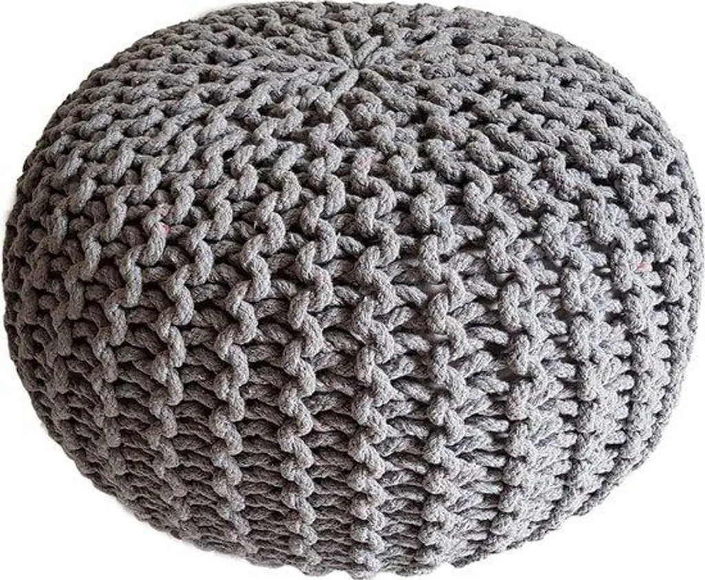 Pouf moderne Salon Chic - Repose-pieds en velours côtelé gris anthracite