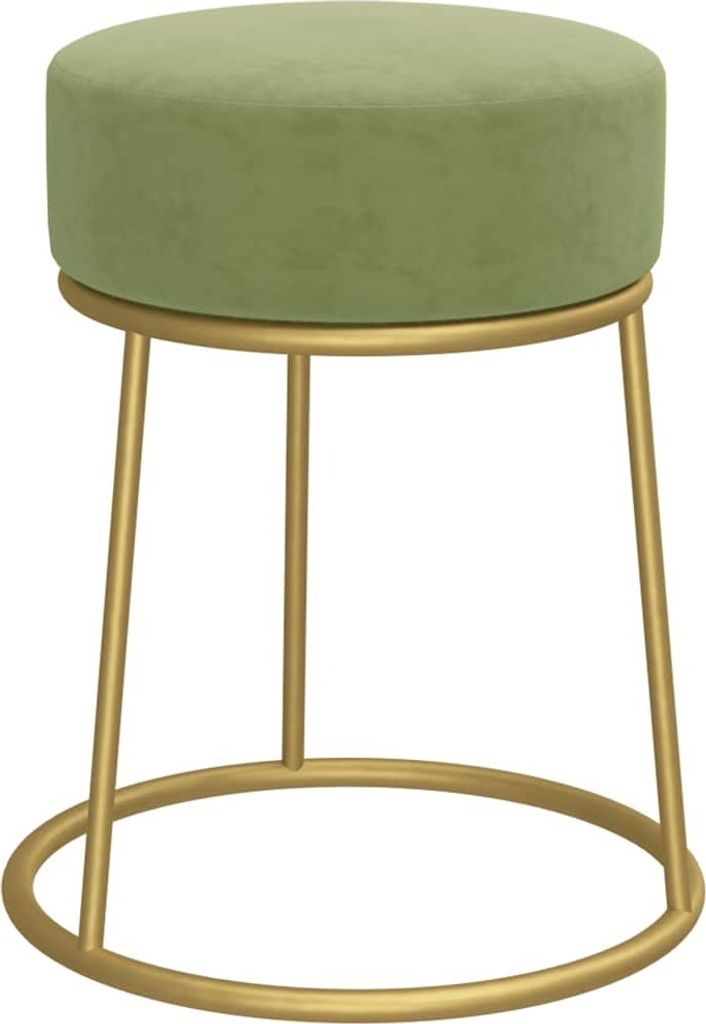 SYFAX Runder Hocker Senfgrün Samt