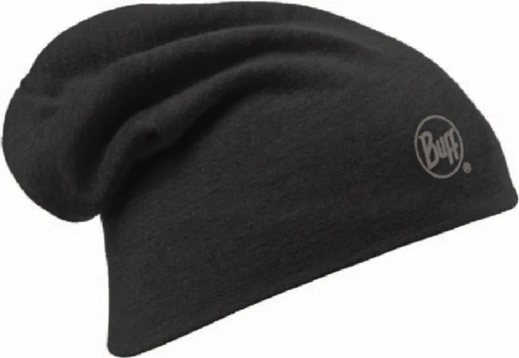 Bonnet de Randonnée BUFF® Merino Thermal Noir en Laine Douce et Chaude