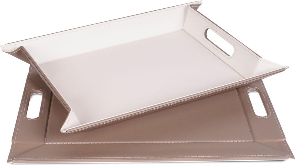 Freeform Tablett weiß/taupe
